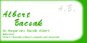 albert bacsak business card